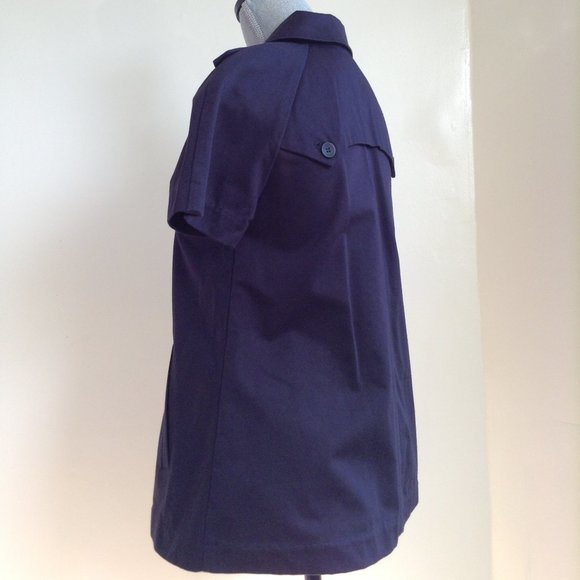 NEW Joes Jeans Short Sleeve Cotton Trench Coat Jacket Navy Blue XS - Picture 7 of 13